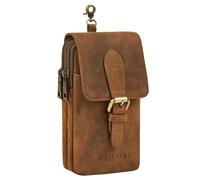 STILORD 'Harper' Riñonera para Móvil Cuero Vintage Bolso de Cinturón para Hombre Mujer Bolsa Cintura Piel Belt Bag para Deporte Correr Viaje Fiesta Cuero Genuino, Color:Avani - marrón