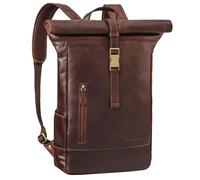 STILORD Harriet Mochila Roll Top de Cuero para Bicicleta y Bandolera Portátil 15,6-17 Pulgadas Grande Daypack de Viaje de Piel Genuina Color:Zamora - marrón