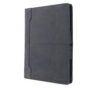 STILORD 'Harrison' Portafolio Cuero Vintage complementos para Conferencias Maletín DIN A4 con Cremallera de Piel Autentico, Color:Carbon - Gris