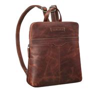 STILORD 'Heidi' Elegante Mochila de Piel Genuina para Señoras - Bolso Vintage Retro City - Pequeña Mochila de Día, Color:ambra - coñac