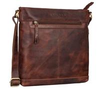 STILORD "Henrike Bolso de hombro de las señoras de cuero de alto formato Pequeño bolso de cuero Bolso de hombro de la vendimia Bolso Crossbody medio de cuero Color:porto - marrón
