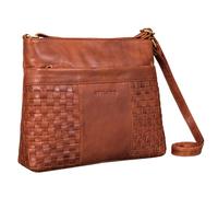 STILORD 'Ida' Tejido Señoras Bolso Cuero Vintage Bandolera para Mujeres Tejido Bandolera para Ocio Going Out Ciudad Fiesta Cuero Genuino, Color:arrona - marrón