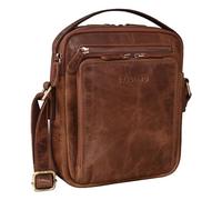 STILORD 'Ilkay' Bolso Cruzado Hombre de Cuero Pequeño Bolso Bandolera Bolo Mensajero para Tablet 9,7 Pulgadas Bolso de Mano Casual de Auténtica Piel, Color:Kara - Cognac
