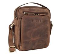 STILORD 'Ilkay' Bolso Cruzado Hombre de Cuero Pequeño Bolso Bandolera Bolo Mensajero para Tablet 9,7 Pulgadas Bolso de Mano Casual de Auténtica Piel, Color:marrón - Medio