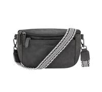 STILORD “Iowa” Bolso Riñonera Mujer Cuero Pecha Con correa trenzada de moda Ocio Festival Fiesta Estilo Vintage Boho Color:antracita