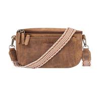STILORD “Iowa” Bolso Riñonera Mujer Cuero Pecha Con correa trenzada de moda Ocio Festival Fiesta Estilo Vintage Boho Color:sepia - marrón puro