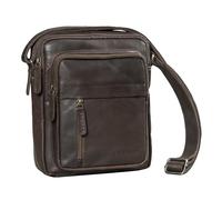 STILORD "Ivano Bolso Pequeño Cuero Para Hombre Bandolera Crossbody Bolsos De Mensajero Compacto Para Tablet De 10,9 Pulgadas Piel Auténtica Color:zamora - marrón
