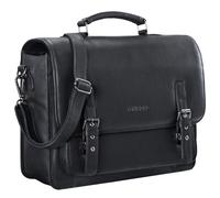STILORD 'James' Maletín de Cuero Vintage para Hombre y Mujer Bolso de Negocios o Profesor Bolsa Bandolera o Mensajero para portátil de 14” y auténtica Piel Color:Negro