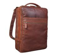 STILORD “Jason” Mochila Ordenador 17 Pulgadas de Cuero Vintage Bolso de Trabajo XL Bolso Portátil para Colegio Oficina Viaje Color:sila - marrón