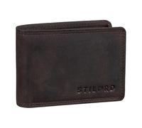 STILORD "Jay Monedero Hombre Pequeño RFID en Cuero Genuino Cartera Mini NFC Bloqueo Clásicas Portamonedas Billetera Portatarjetas de Piel Auténtica Color:marrón Oscuro