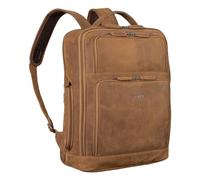 STILORD Jayden Mochila de Negocios para Hombre de Cuero Auténtico - Mochila Vintage con Compartimento para Portátil 15 16 17" para Trabajo, Universidad y Viajes Color:Tan marrón - Oscuro
