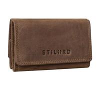 STILORD 'Jean' Estuche Llaves Grande Cuero Llavero Vintage Mini Cartera para Hombres Damas Pequeño Tarjetero RFID Key Organizer Piel Genuina, Color:marrón - Medio