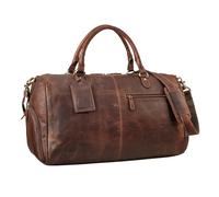 STILORD Jermaine Bolsa de Viaje en Cuero Grande Equipaje de Mano Bolsa de Cabina Bolsa de Deporte Leather Duffle Bag Bolsa Fin de Semana para Hombres y Mujeres Color:Cognac marrón Oscuro