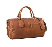 STILORD Jermaine Bolsa de Viaje en Cuero Grande Equipaje de Mano Bolsa de Cabina Bolsa de Deporte Leather Duffle Bag Bolsa Fin de Semana para Hombres y Mujeres Color:Cognac-marrón