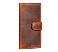 STILORD 'Jewel' Billetero Mujer Piel Cartera Bloqueadora RFID Monedero Tarjetero Cuero Original Señora Regalo, Color:Kara - Cognac