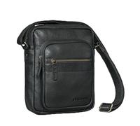 STILORD "Joao Pequeño Bolso Hombre Bandolera de Piel - Messenger Bag de Cuero Auténtico con muchos Compartimento - Crossbody Bag para tablet de 10 pulgadas Color:negro