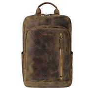 STILORD Johnson Mochila Portátil Hombre Cuero - Mochila de Negocios Color:marrón - Medio