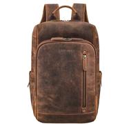 STILORD Johnson Mochila Portátil Hombre Cuero - Mochila de Negocios Color:marrón - Medio