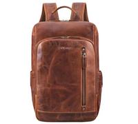 STILORD Johnson Mochila Portátil Hombre Cuero - Mochila de Negocios Color:marrón - Medio