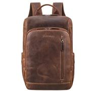 STILORD Johnson Mochila Portátil Hombre Cuero - Mochila de Negocios Color:Soria - marrón