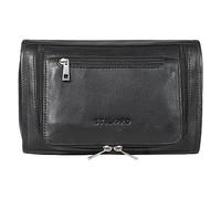 STILORD Juri Neceser de Viaje Cuero Grande para Mujer y Hombre Unisex Bolsa de Aseo para Vacaciones Estuche de Maquillaje de Piel Auténtica Color:Negro