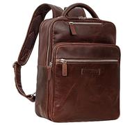 STILORD 'Kaya' Mochila portátil Cuero de 14 Pulgadas para Hombre con Compartimento portátil Mochila Vintage para Profesor, Color:Sonora - coñac