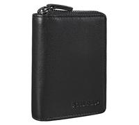 STILORD Kelsie Bolso Llavero de Cuero Mini Cartera y Tarjetero Estuche para Llaves con Bolsillo para Tarjetas y Dinero Cuero Genuino Color:Negro