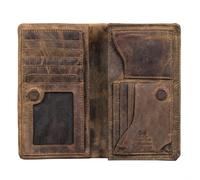 STILORD Kenan XL Cartera Hombre Piel Grande Billetero Cuero Genuino Largo Cartera Monedero con Anti RFID, 11 Ranuras para Tarjetas, Cierre Magnético Color:marrón - Medio