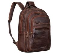 STILORD 'Keno' Mochila Cuero portátil 15,6 Pulgadas Mochila de Negocios Hombres y Mujeres Mochila de Oficina Mochila de Cuero Bolsa de Oficina de Cuero, Color:Zamora - marrón