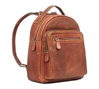 STILORD Kima Mochila Pequeña Señoras Cuero Vintage Ciudad Mujeres Bolso Mini Daypack Señoras Mochila Cuero Genuino Color:Namibia - marrón