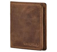 STILORD 'Knox' Grande Carteras para Hombre Piel - Billetera para Tarjetas con Protección RFID para 8 Cartas - Cartera Inteligente con Monedero Cuero Auténtico, Color:marrón - Medio
