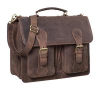 STILORD Kronos Maletín Cuero Vintage Cartera XL para Profesor Trabajo o Negocios Bolsa Bandolera Portátil de 15,6 Pulgads acoplable Piel Auténtica Color:Veleta - marrón