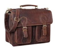 STILORD 'Kronos' Maletín Cuero Vintage Cartera XL para Profesor Trabajo o Negocios Bolsa Bandolera Portátil de 15,6 Pulgads acoplable Piel Auténtica, Color:Florida - marrón