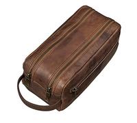 STILORD Kurt Neceser Grande con asa de Cuero Vintage para Hombre y Mujer Bolsa de Aseo o Viaje Bolso de Maquillaje o cosméticos de auténtica Piel Color:Negro