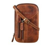 STILORD Lane 3-en-1 Bolsillo Móvil Cuero Pequeño Bolso Riñonera Cinturon Bolso Muñeca Vintage Bolso Bandolera Crossbody Bag Mini Bolsa Cruzado Piel Auténtica Color:Kara - Cognac