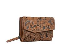 STILORD 'Lark' Monedero Tarjetero Mujer Billetera Grande Señoras Portamondas Monedero Grande Cartera Tarjetero Cuero Genuino, Color:Bergamo - marrón Floral