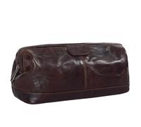 STILORD 'Laurin' Bolsa de Aseo de Piel Vintage para Hombre y Mujer Neceser para Viaje Vacaciones Maquillaje Bolso Organizador para baño de auténtico Cuero Color:Espresso - marrón