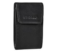 STILORD 'Lenn' Llavero Antiviolación Cuero Monedero Vintage Estuche de Llaves RFID Organizador para Tarjetas Pequeña con Anillo RFID de Piel Auténtica, Color:Negro