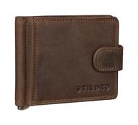 STILORD Lino Billetera Piel Hombre con Pinza para Billetes Vintage Cartera con Bloqueo RFID y Protección NFC Porta Carte Billetero Monedero Cuero Genuino Color:marrón - Medio