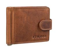 STILORD Lino Billetera Piel Hombre con Pinza para Billetes Vintage Cartera con Bloqueo RFID y Protección NFC Porta Carte Billetero Monedero Cuero Genuino Color:Kara - Cognac