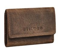 STILORD 'London' Mini Cartera Piel para Mujeres y Hombres - Cartera de Cuero RFID Vintage Pequeña Monedero Cuero Autentico - Tamaño Bolsillo y el Bolso, Color:marrón - Medio