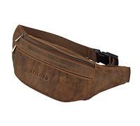 STILORD Lormeva Riñonera de Cuero Ideal Bolso Bandolero Hombro Cross-Body Cinturón Vintage para Hombres Mujeres Correa de Cuero Real Color:aneto - marrón