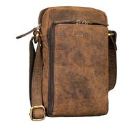 STILORD "Luigi Bolso Bandolera Hombre Piel Bolsa Mensajero Hombre Pequeña Messenger Bag Compacto para Móvil hasta 6,5'' Bolso de Mano Mariconera Pequeño Cuero Auténtico Color:colorado - marrón