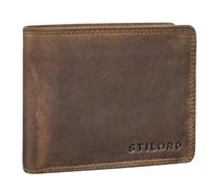 STILORD 'Lunis' Cartera RFID Hombre Piel Billetera Vintage Slim Wallet Monedero Tarjetero Minimalisto Elegante Portamonete de Cuero Genuino, Color:marrón - Medio