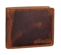STILORD 'Lunis' Cartera RFID Hombre Piel Billetera Vintage Slim Wallet Monedero Tarjetero Minimalisto Elegante Portamonete de Cuero Genuino, Color:Kara - Cognac