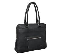 STILORD 'Lydia' Maletín Ejecutivo Mujer Cuero Vintage Grande Bolso de Negocios Maleta Portadocumentos Bolso Portátil de 13,3 Pulgadas de Auténtica Piel, Color:Negro