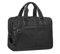 STILORD 'Lysander' Maletín Ordenador Cuero Vintage Bolso de Trabajo para Portatíl 15.6 Pulgadas Grande Bolsa de Negocios Portafolio Business de Piel Auténtico, Color:obsidiana Negro