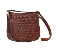 STILORD 'Madita' Bolso Pequeño Señora de Cuero Bandolera Vintage para Mujer Bolso Diario Bolsillo Trenzado para City Fiesta Casual Cuero Genuino, Color:Porto - marrón