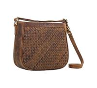 STILORD Madita Bolso Pequeño Señora de Cuero Bandolera Vintage para Mujer Bolso Diario Bolsillo Trenzado para City Fiesta Casual Cuero Genuino Color:vinto - marrón