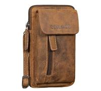 STILORD Mael 2 en 1 Bolso Bandolera Hombre Piel Pequeño Bolso Cintura para Teléfono Móvil Vintage Bolsos Crossbody Riñonera Cruzada para Viaje Festival Bag Cuero Auténtico Color:Bergamo - marrón